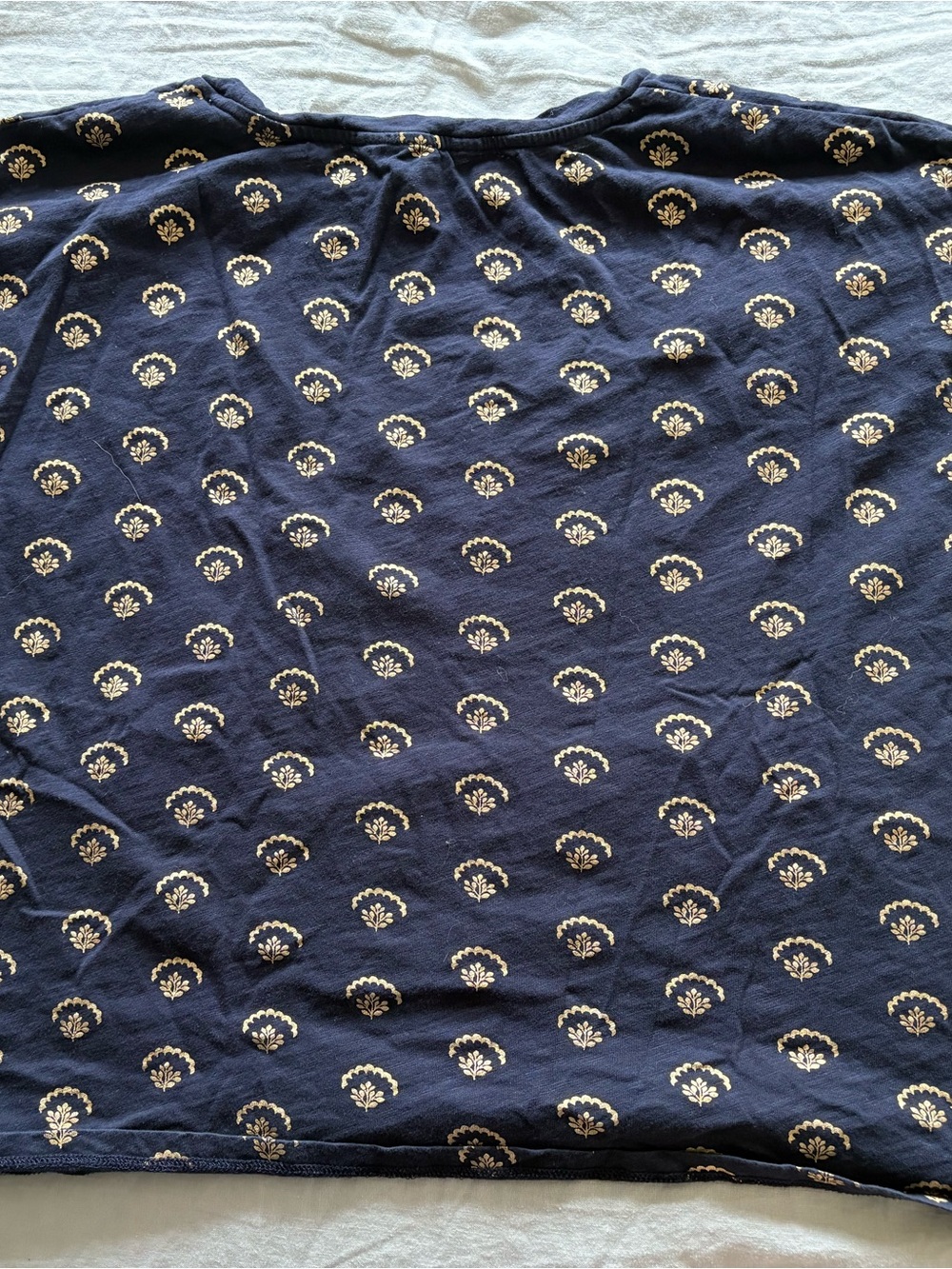 Boden Navy Blue Patterned Crew Neck Shirt - Picture 3 of 5